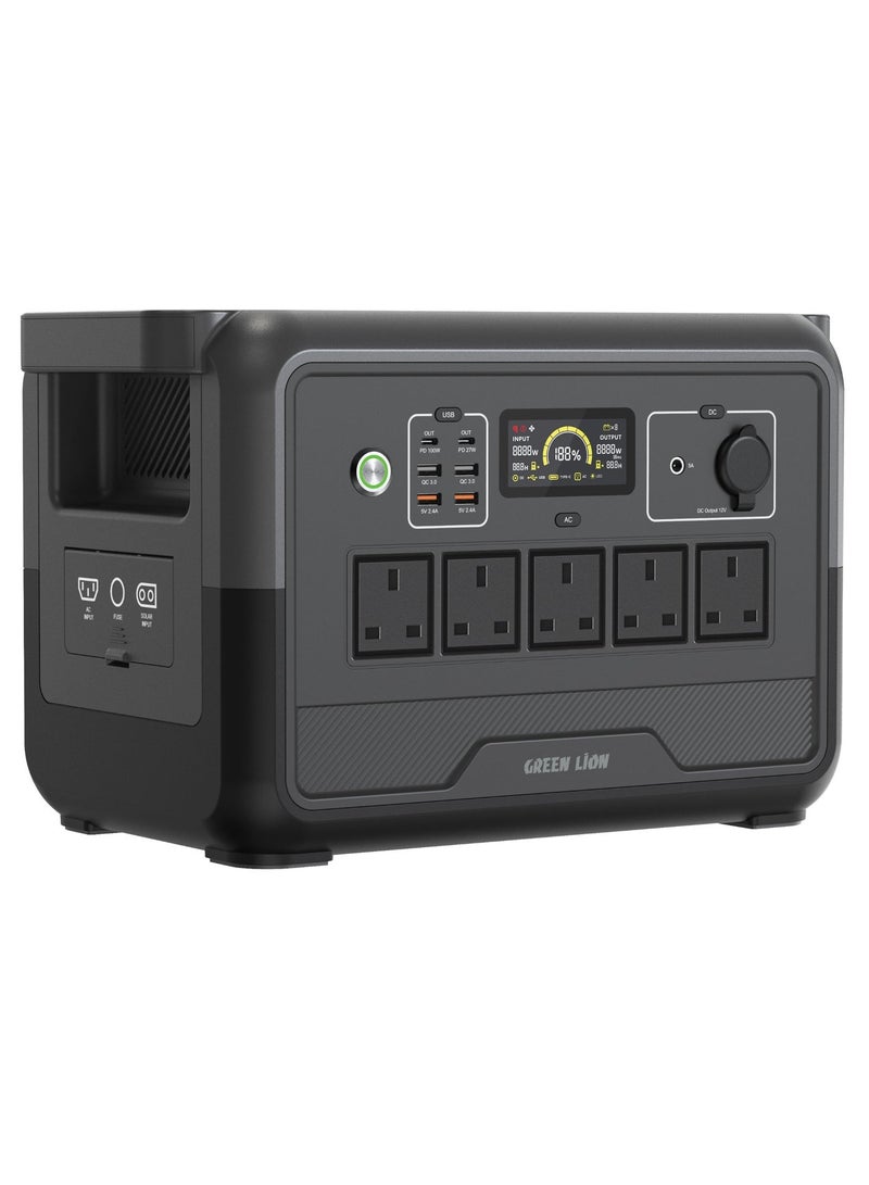 جرين ليون محطة طاقة محمولة، بطارية LiFePO4 بسعة 1152Wh / (45,000mAh) شحن سريع، مولد طاقة محمول لعدة أجهزة، مولد شمسية بقدرة 400W، للتخييم والسفر والطوارئ. - Image 1